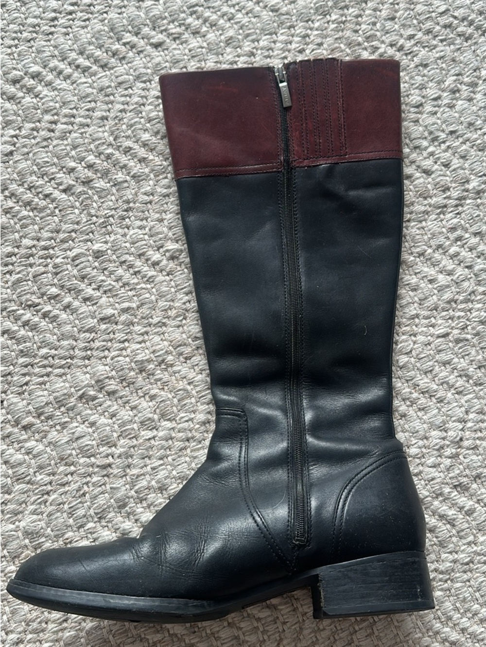 Ariat Two-Tone Black and Burgundy Tall Riding Boots